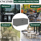 Heavy Duty Patio Furniture Covers Waterproof, 600D Outdoor Furniture Cover Waterproof for Sectional Sofa Couch, Outdoor Dining Table and Chair Set Covers 64''L x 52''W x 28''H, Grey