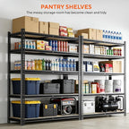5 Tier Garage Shelving, Adjustable Heavy Duty Garage Shelves,Metal Storage Shelves Unit for Basement,Warehouse,Pantry Kitchen