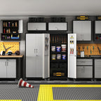71'' Garage Storage Cabinet on Wheels Metal Tool Cabinets with Locking Doors and 3 Adjustable Shelves,Heavy Duty Tall Rolling Steel Cabinets for Garage Warehouse Basement Office