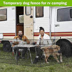 10 Panels No Dig Decorative Outdoor Garden Fence with Gate for Yard, 24 in(H) X 20 ft(L) Animal Barrier Fencing Rustproof Metal Wire Panel Border for Dog, Rabbits, and Patio Temporary Ground Stakes