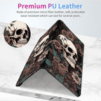 Car Registration and Insurance Holder,Leather Insurance License and Registration Card Holder for Car Glove Box, Auto Truck Document Holder Organizer for Men Women,Skull Flowers