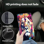 Car Registration and Insurance Holder, Leather Car Glove Box Organizer, Cool Car Accessories for ID, Driver's License Cards & Essential Document,business cards,Men&Women,Watercolor Lion