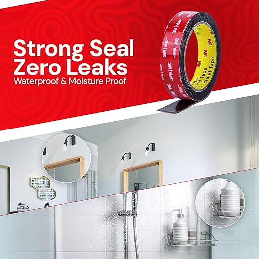 3M Double Sided Mounting Tape, Heavy Duty Waterproof Adhesive, 1 inch by 15 ft Strong VHB Foam for Walls, Automotive, Home Office Decor