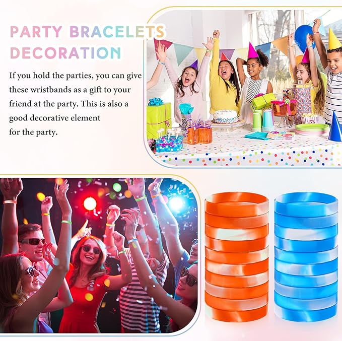 Liliful 100 Pcs Silicone Rubber Wristbands Rubber Wristband Bracelet Bands for Silicone Wristbands for Women Men(Multicolor)