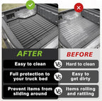 TripleAliners Truck Bed Mat Compatible with 2024 2025 Ford Ranger Accessories 5FT Vehicle Perfectly Flush All Weather Protection TPE Heavy Duty Pickup Car Bed Cargo Mat Bed Liner