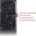 TOURSUIT Car Registration and Insurance Card Holder, Vehicle License Document Glove Box Compartment Organizer, Interior Car Accessories for Women Men (Glitter Black)