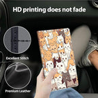 Car Registration and Insurance Holder, Leather Car Glove Box Organizer, Cool Car Accessories for ID, Driver's License Cards & Essential Document,business cards,Men&Women,Cute Funny Cats