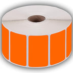 2.25" X 1.25" Direct Thermal Perforated Stickers Labels for Barcodes, Address, Consignment - Compatible with Zebra, Rollo, Godex and More (Orange, 12 Rolls)