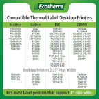 2"x1" Thermal Labels for Rollo, Munbyn, Zebra, Godex, Arkscan, iDPRT, Offnova Printers and More - White Paper Stickers - Small Multipurpose Barcode Labels | 5600 Labels | 4 Rolls | by Ecotherm