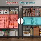 REIBII 78.4''W Wire Shelving Storage Shelves Unit Load 1500LBS,4 Tier Metal Shelving with Adjustable Metal Shelf Wire Rack for Pantry Shelves Commercial Shelving Kitchen Garage 78.4''Wx11.8''Dx59''H