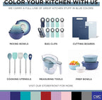 COOK WITH COLOR Bag Clips - Heavy Duty Chip Clip and Refrigerator Magnet Clips for Food Storage with Air Tight Seal Grip, Bright Blue, Pack of 8