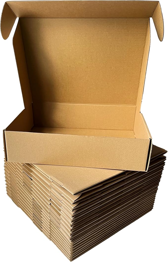 Shipping Boxes Corrugated Cardboard Mailer Boxes Literature Mailer for Packaging Small Business Craft Gifts Giving Products (Brown, 12x9x4)