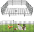10 Panels Garden Fence Dog Fence Outdoor for Yard,24in H x 20ft L Rustproof Metal Fencing with Ground Stakes|No Dig Temporary Animal Proof Containment for Pets/Rabbits|Durable Patio Security Panels