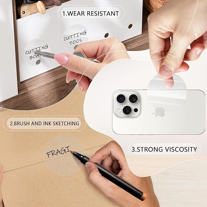 2 Inch Transparent Circle Stickers 500 Pcs,Permanent Color Coding Dots for Office,Home Organization, File Classification,Multipurpose Labels