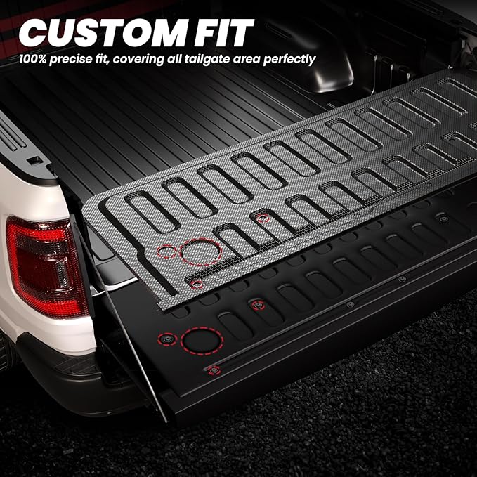 LASFIT Tailgate Mat 2019-2025 2026 for Ram 1500 Standard Tailgate&Power Tailgate-Release(NOT for Classic/Multifunction/Power Tailgate) All Weather TPE Tailgate Protector Liner Replacement Accessories