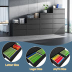 5 Drawer File Cabinet with Lock, Lateral Filing Cabinets,Metal Storage Filing Cabinets for Home Office, Heavy Duty File Cabinet for Letter/Legal/A4/F4 Size Amssebly Required, Black
