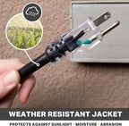 12 Gauge Outdoor Extension Cord 50 ft, SJTOW Oil Resistant & Flame Retardant, 12/3 Black Heavy Duty Extension Cord 50ft with 3 Prong for Farm, Ranch, Workshop, Major Appliances