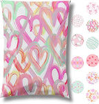 10x13 Designer Poly Mailer 100 Pack Heavy Duty Waterproof Self Seal Shipping Bags for Small Business Large Mailing Envelopes Bulk Tear Resistant Cute Packaging Happy Hearts