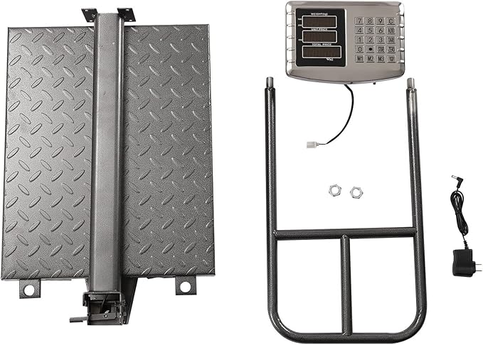 660lb Industrial Platform Scale with Removable Guardrail Digital Scale with Accurate LB/KG High-Definition Displa Foldable for Weighing Luggage Package Shipping Double Sided Display