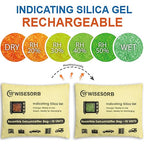 2 Pack 500G Reusable Silica Gel Desiccant Dehumidifier Bags, Color Indicating Moisture Absorbers for Car, Closet, Garage, 3D Filaments, Emoisture, Microwave Rechargeable Reusable Drying Bags