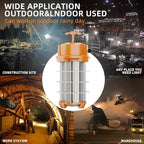NS 250W Construction Lights Super Bright 37500 Lumens Led Temporary Work Light 5000K Portable Hook Temp Lights,Linkable Durable Job Site Lighting for High Bay Workshop Garage Shop Area Lighting