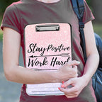 Pink Glitter Clipboard with Storage & Pen Holder - Heavy Duty Contractor Clipboard for Teachers, Nurses & Business People