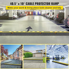 Happybuy 5 Pack Rubber Cable Protector Ramp 2 Channel Heavy Duty 66000lbs Load Capacity Cable Wire Cord Cover Ramp Speed Bump Driveway Hose Cable Ramp Protective Cover