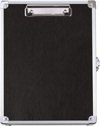 Vaultz Locking Clipboard with Storage - Pack of 3 - Heavy Duty Metal Clip Board Box Holds 9.3" x 12.13" Letter-Size Paper or Tablet Device - Key Lock, Black