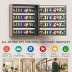WeHere Key Lock Box for 120 Keys, Wall Mount Key Cabinet with Color Key Tags, Steel Key Storage Box with Lock, Key Holder Organizer for Home, Office, Apartment, Property Management