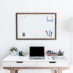 Loddie Doddie Magnetic White Board 24" x 36" - Magnetic Dry Erase Board with Built-in Marker Tray - Rustic Wooden Frame - Whiteboard Wood Frame