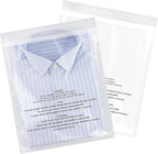 iMailer - 500 Pcs - 14" x 20" Poly Bags with Suffocation Warning Self Seal- Clear Shipping Bags 1.6 Mil for Clothing, Shirts, Packaging - Permanent Adhesive