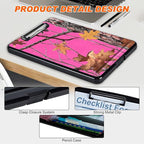 Clipboard with Storage, Hard Letter A4 Size Clip Board with Pen Holder & Paper Organizer, Heavy Duty Portable Writing Pad for Nurses Students Teachers Office Jobsite Contractor, Pink Dead Wood