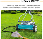 EP 25 Ft Lighted Outdoor Extension Cord with 3 Electrical Power Outlets - 14/3 SJTW Heavy Duty Yellow Extension Cable with 3 Prong Grounded Plug - Power Cord for Lawn, Garden, Appliances