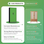 INTERGREAT Metal Storage Cabinet with Lock, 61" H Metal Cabinets Storage with 2 Doors and 4 Adjustable Shelves, Locking Garage Cabinet for Home Office, Kitchen, Bathroom (Black Green)