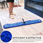 Kleen Handler 48 inch Microfiber Dust Mop | Extra Large Washable Commercial Mop Head Replacement, Pack of 6