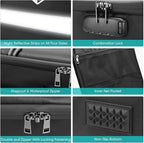 BALEINE Fireproof Document Box with Lock, Portable Fireproof Document Bag Waterproof Fire Proof File Boxes for Documents, File Organizer Box for Important Paperwork (Black, 16''x12.5''x11.5'')