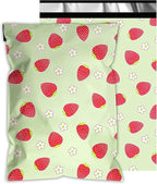 Poly Mailers 12x15.5 Inch 50 Pcs - Strawberries printed Shipping Bags, 2.4mil Thickness, Waterproof and Tear Resistant Mailing Envelopes, Self-Sealing Packaging Bags for Small Business