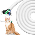 AGPTEK Cable Sleeve Cover, 10ft - 1.2 inch Dog Cat Cord Protector Management, Protect Cables from Pets Chewing, for Home Desk Automotive Wire Loom Tubing Cord Protection Self-Wrapping, White