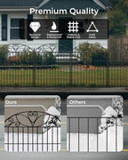 10 Panels No Dig Decorative Outdoor Garden Fence, 40 in(H) X 23.6 ft(L) Animal Barrier Fencing, Rustproof Portable Fence, Temporary Dog Fence Outdoor for Yard, Outside, Backyard, Patio