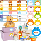 208 PCS Baby Food Labels, 26 Adorable Designs Removable Food Name Stickers Self-Adhesive Water/Oil/Tear Resistant for Baby, Kids, Toddlers Food Containers, Water Bottles, School Supplies, Mason Jars