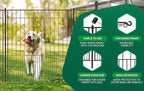 WESLEY'S CORNER Tall Fence Panels - 32”H x 29”L, No Dig Metal Dog Fence, Heavy Duty Garden Border & Animal Barrier, Rustproof, Decorative Fencing for Backyards, Frontyards, Outdoors and Edging