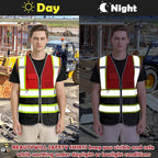 BeautyWill Custom Logo 10/20 Pack Safety Vest Class2 High Visibility Vest with Pockets Breathable Construction Vest Bulk