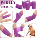 Treela 36 Pcs Self Adherent Bandage 4" X 5 Yard Wrap Breathable Cohesive Bandage Elastic Adhesive Tape for Stretch Athletic Sports Wrist Ankle(Purple)