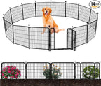 ADAVIN 24 in(H) Garden Fence with Low Threshold Door,14 Panels Total 34.5 Ft(L) Dog Fence Outdoor for Yard, Animal Barrier Fence, Outdoor or Indoor Modular Fencing, Garden Fence Border
