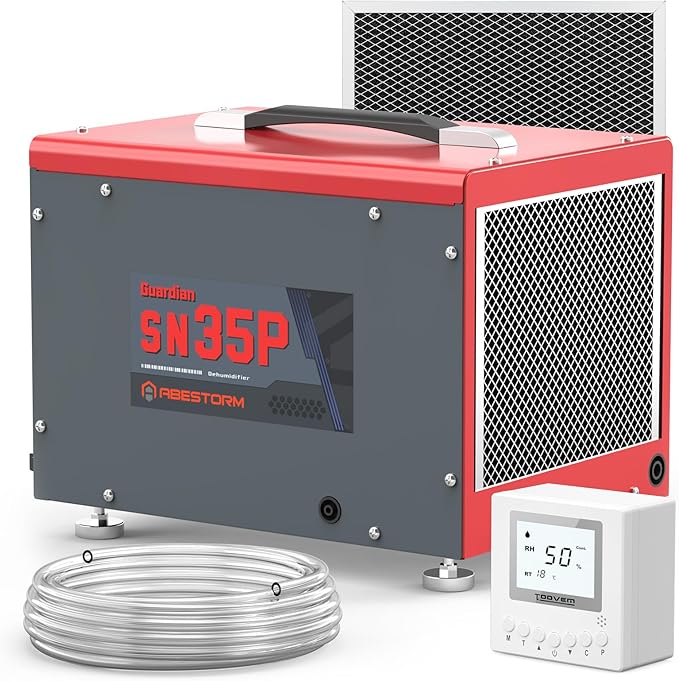 Abestorm 70 Pints Crawl Space Dehumidifiers, Compact Portable Commercial Dehumidifier Up to 1,000 sq. ft. Auto Defrost, Memory Starting Crawlspace dehumidifiers