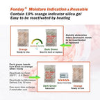 20g x 15 packs Fonday Rechargeable Silica Gel Desiccant Packets Food Grade Fast Reactivate Desiccant Bags Moisture Indicating Orange to Green