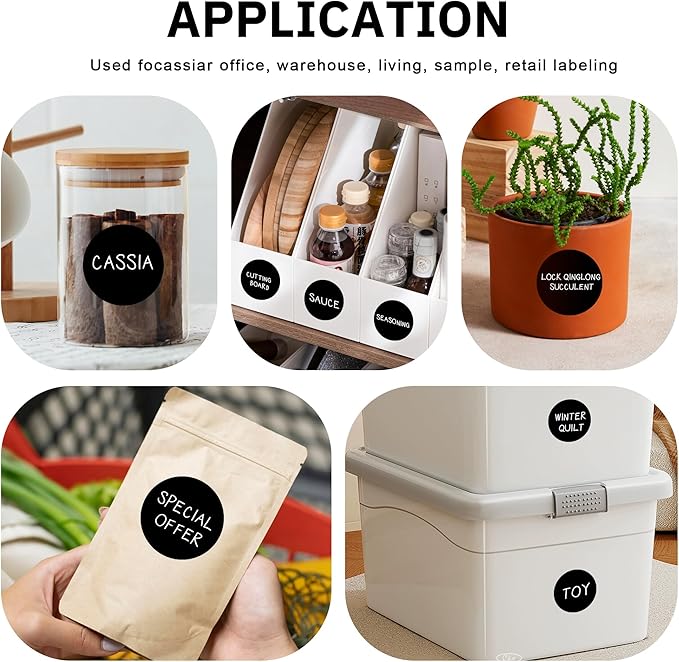 2-Inch Black Circle Sticker Labels,2000Pcs 4 Rolls,Multi-Purpose Round Coding Labels for Office,Inventory, Organizing