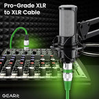 GEARit XLR Male to Female Microphone Cable (100 Feet, 1 Pack) 3-Pin Balanced Shielded Mixer, Recording Studio, Podcast - Green