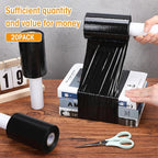 Sherr 5 Inch Stretch Shrink Film Roll Plastic Wrap for Moving Packing with Handle 800 Feet 80 Gauge Thick Industrial Self-adhering for Packaging Furniture Luggage Supplies (Black, 20 Pack)