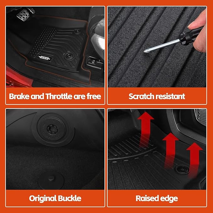 All Weather Floor Mats for 2023 2024 2025 2026 Cadillac Lyriq Floor Mats & Cargo Mat & Backrest Mats for Cadillac Lyriq Accessories All Season Guard Anti-Slip Floor Liner